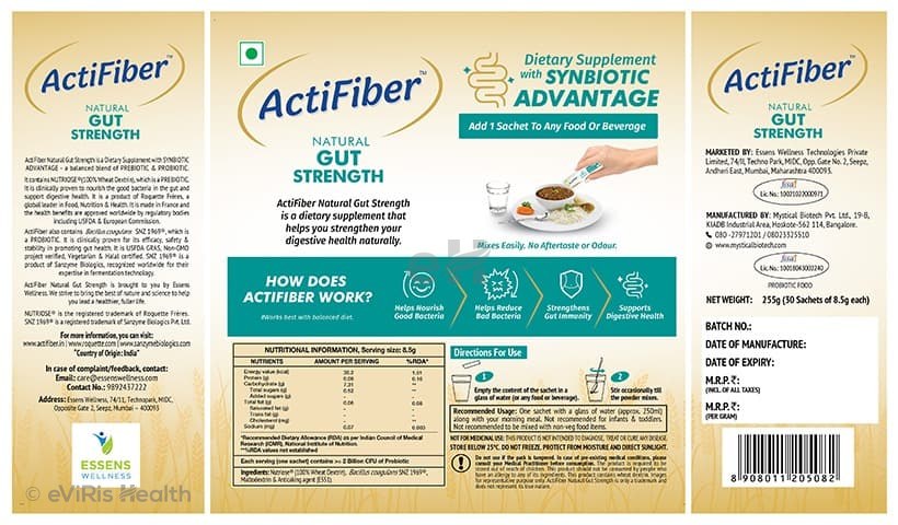 ActiFiber Natural Gut Strength Sachet (8.5gm Each)