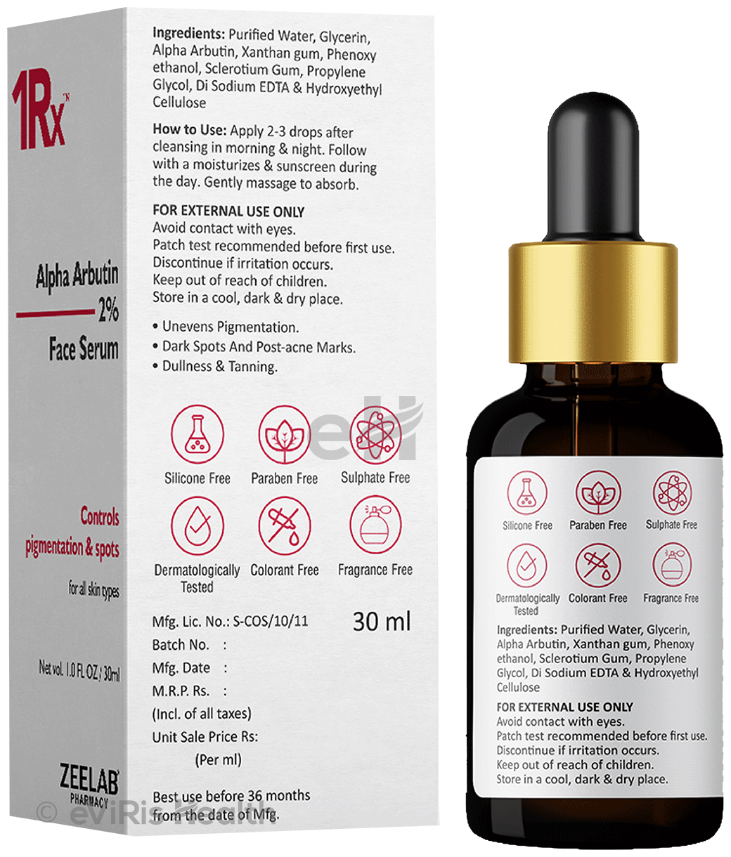 1Rx Alpha Arbutin 2% Face Serum for All Skin Types