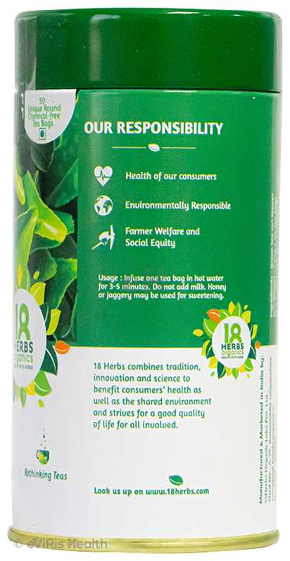 18 Herbs Organics Premium Green Tea Bag (1.25gm Each)