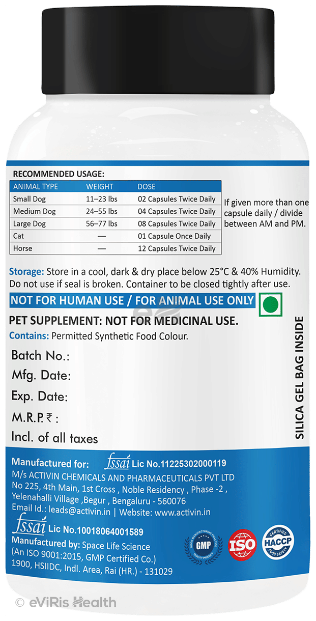 Activin PEA Palmitoylethanolamide 100mg Capsule for Pets