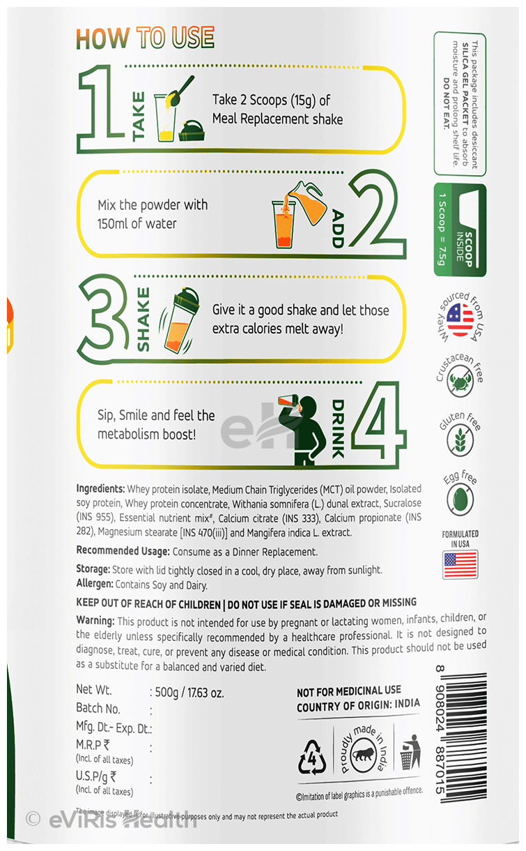 4 U Well Meal Replacement Shake Powder Mango