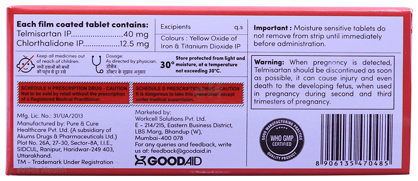 Aidsartan CT 12.5 Tablet