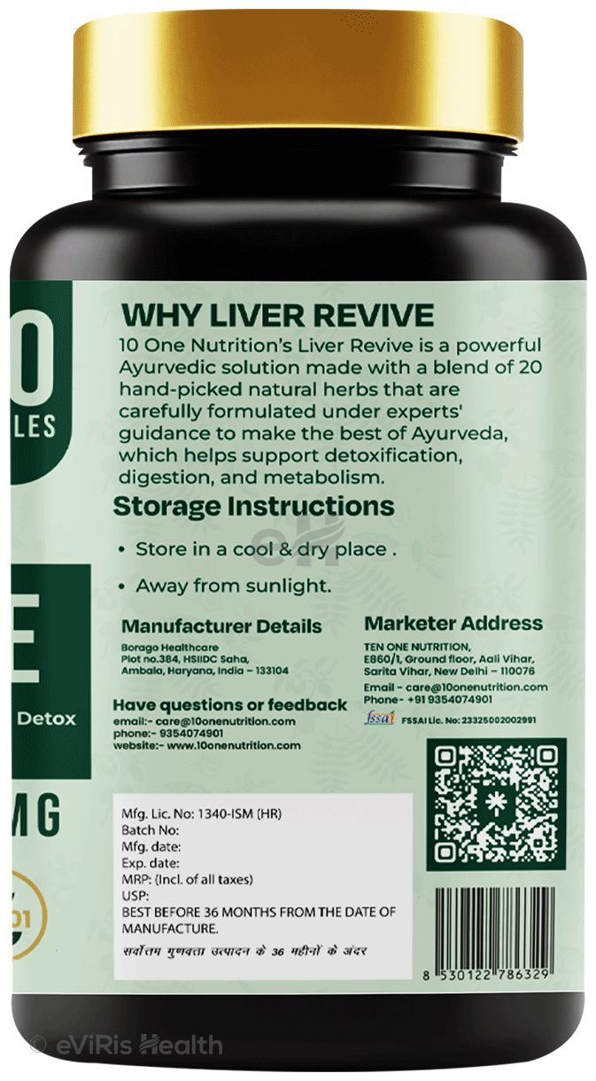 10 One Nutrition Liver Revive 500mg Capsule (60 Each)