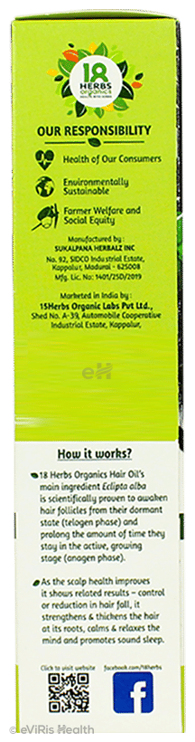 18 Herbs Organics Hair Oil Karippan Thailam