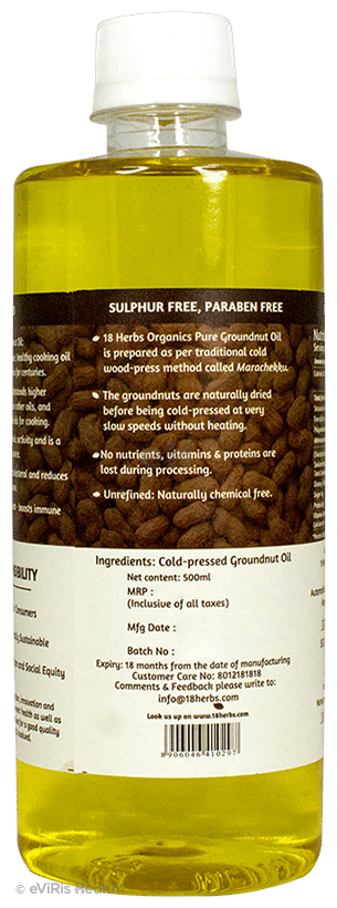 18 Herbs Organics Pure Groundnut Oil Edible