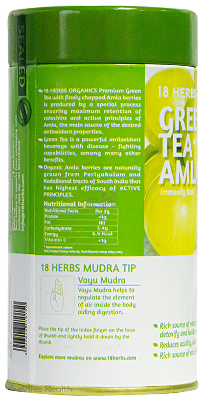 18 Herbs Organics Green Tea Bag (1.25gm Each) with Amla