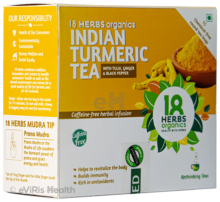 18 Herbs Organics Indian Turmeric Tea Bag (1.5gm Each)