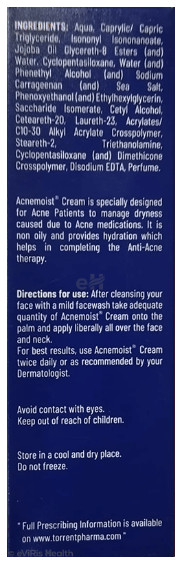 Acnemoist Cream | Non-Comedogenic | Dermatologically Tested | For Sensitive & Acne Prone Oily Skin | Hydrating Face Care Product