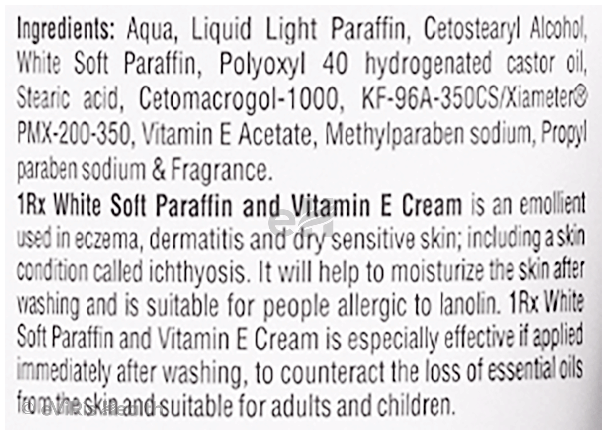 1Rx White Soft Paraffin and Vitamin E Cream for All Skin Types
