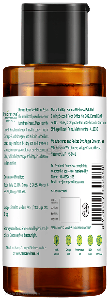 Hampa Wellness Hempa Petcare Hemp Seed Oil for Pets
