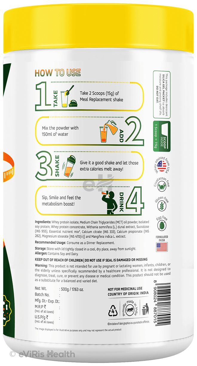 4 U Well Meal Replacement Shake Powder Mango