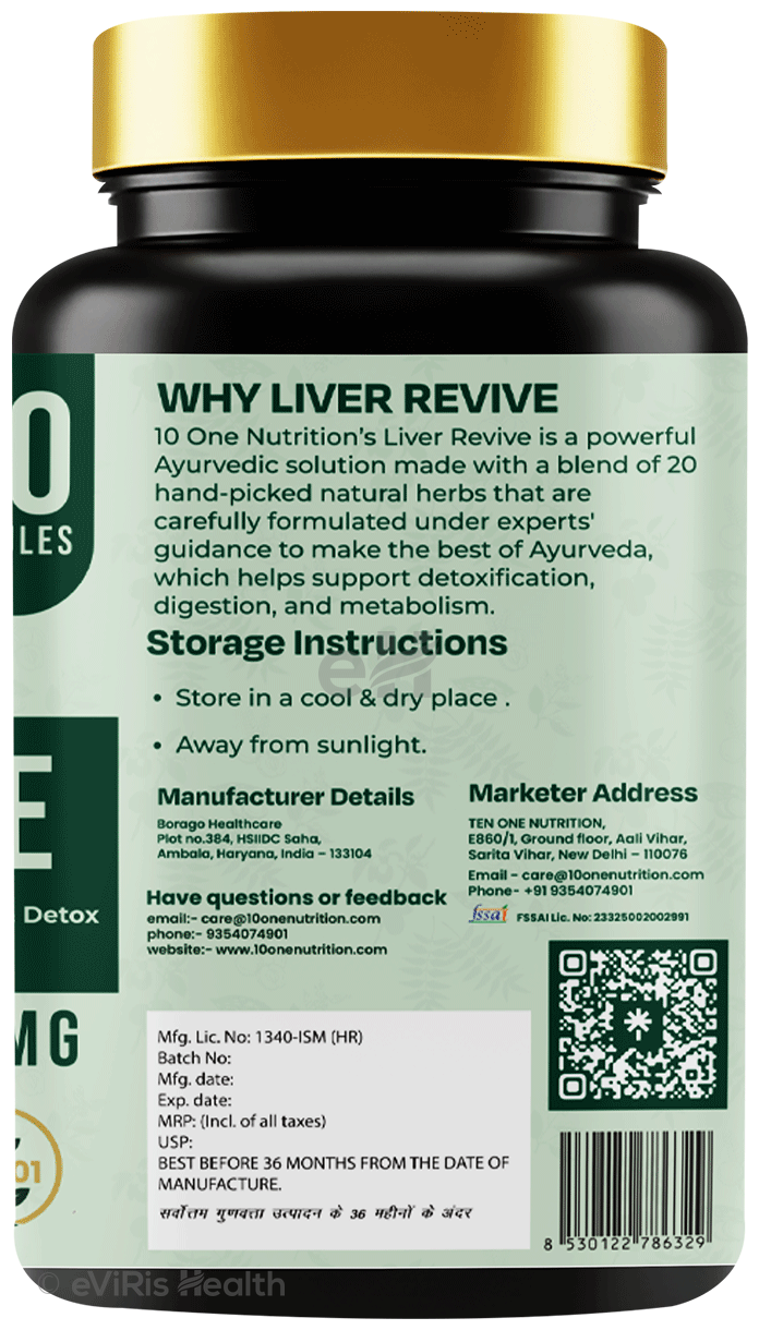 10 One Nutrition Liver Revive 500mg Capsule (60 Each)