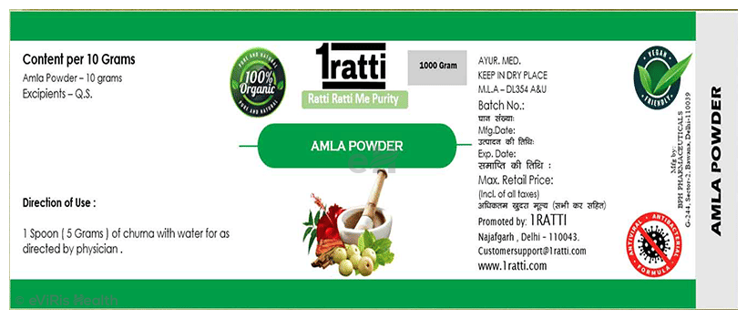 1ratti Amla Powder (1000gm Each)