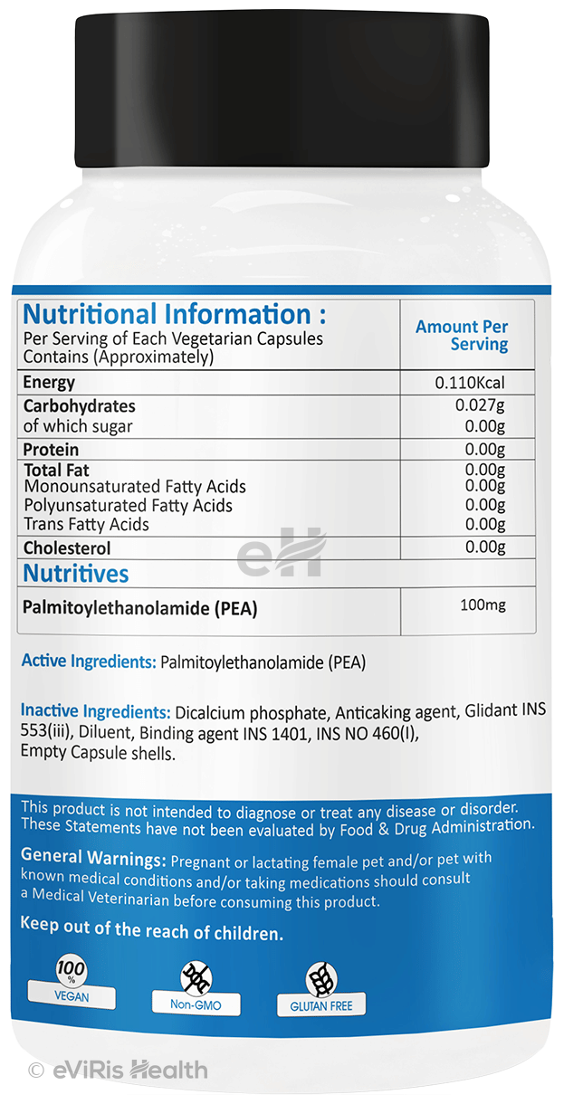 Activin PEA Palmitoylethanolamide 100mg Capsule for Pets