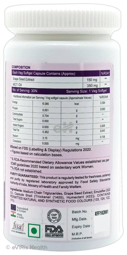 6th and Natural Grape Seed Extract with MCT Veg Softgel Capsule