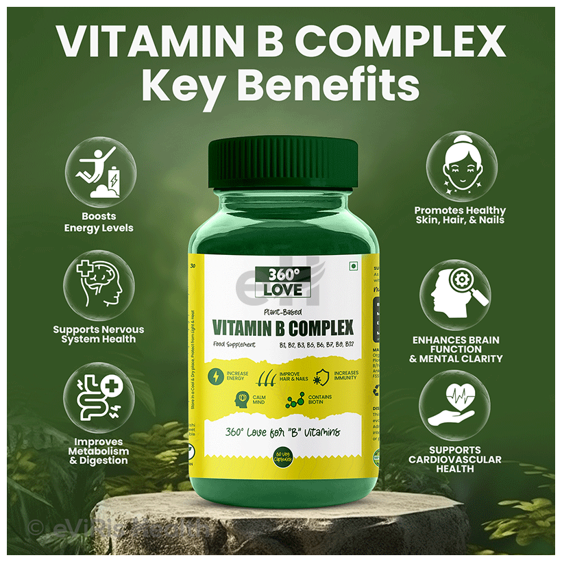 360° Love Vitamin B Complex Veg Capsule