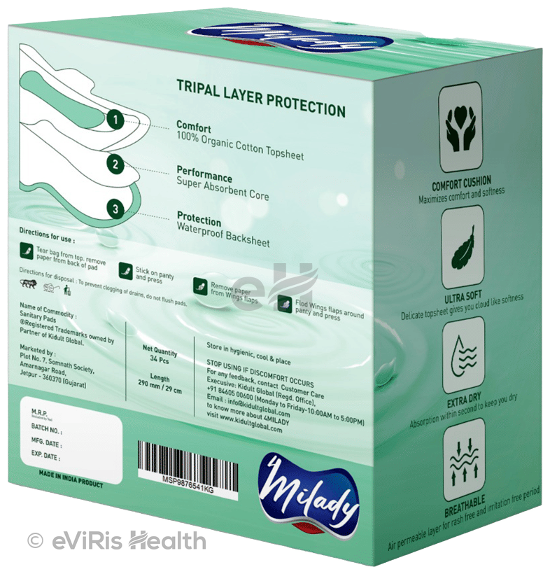 4Milady Comfort Sanitary Pads (34 Each) XL