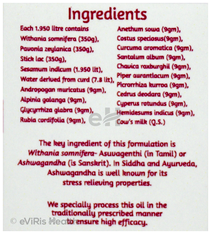 18 Herbs Organics Stress Relief Oil Aswaganthi Balalashathi Thailam