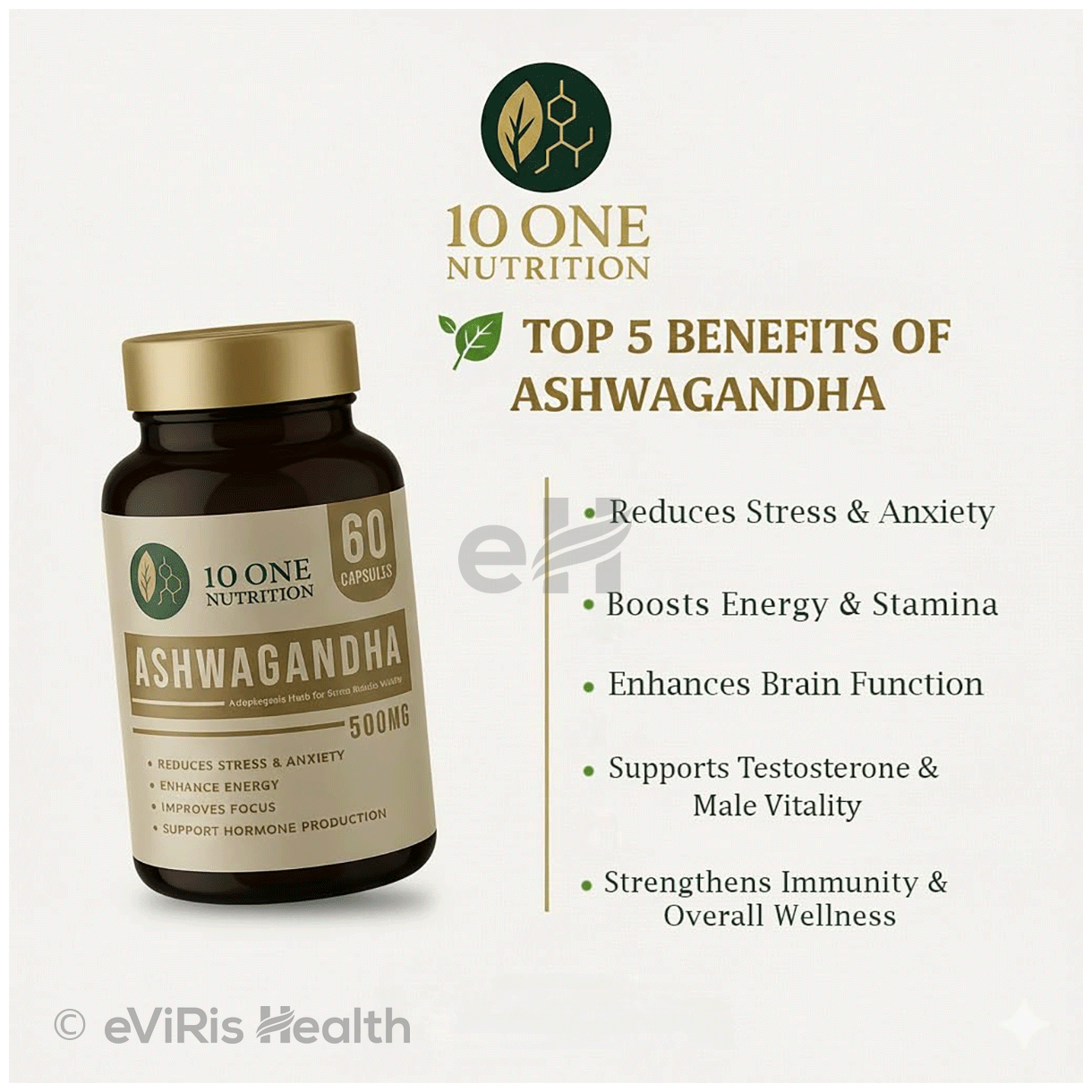 10 One Nutrition Ashwagandha 500mg Capsule (60 Each)