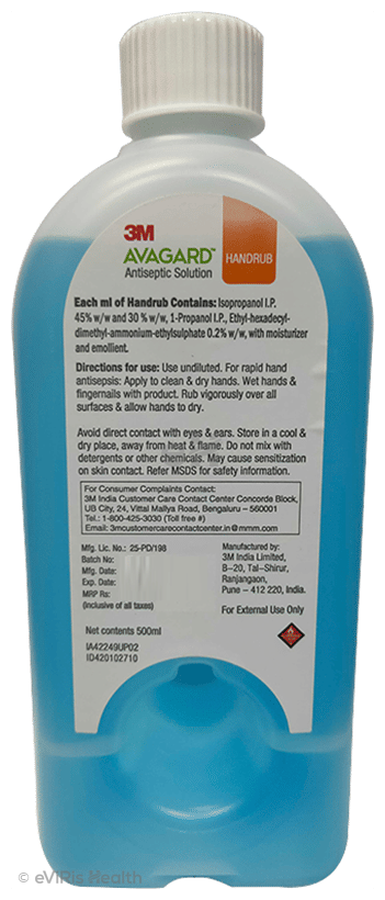 3M Avagard Handrub Hand Sanitizer Antiseptic Solution