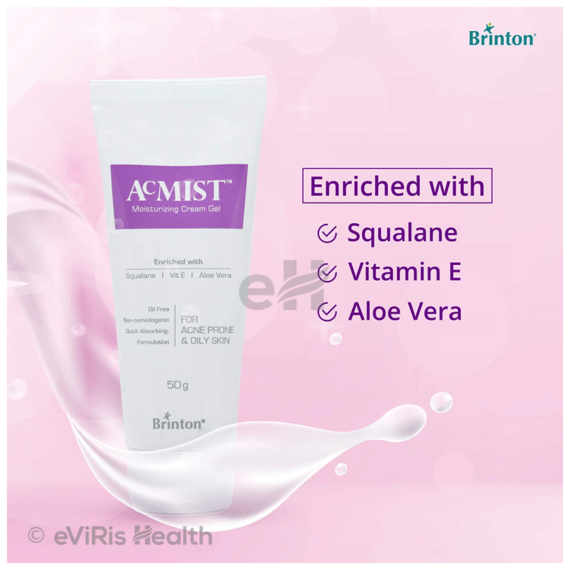 Acmist Moisturising Gel with Squalane, Vitamin E & Aloe Vera | Non-Comedogenic | Derma Care | For Acne Prone & Oily Skin