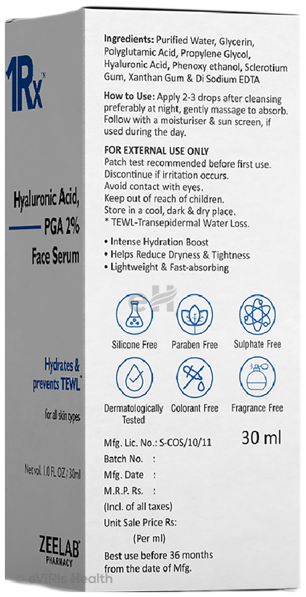 1Rx Hyaluronic Acid, PGA 2% Serum