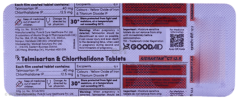 Aidsartan CT 12.5 Tablet