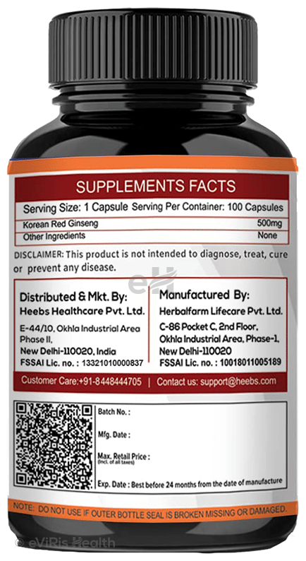 16 Again Korean Ginseng 500mg Veg Capsule