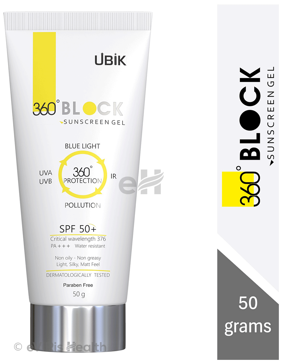 360° Block Sunscreen Gel SPF 50+ PA+++ | 360° UVA/UVB & IR Protection