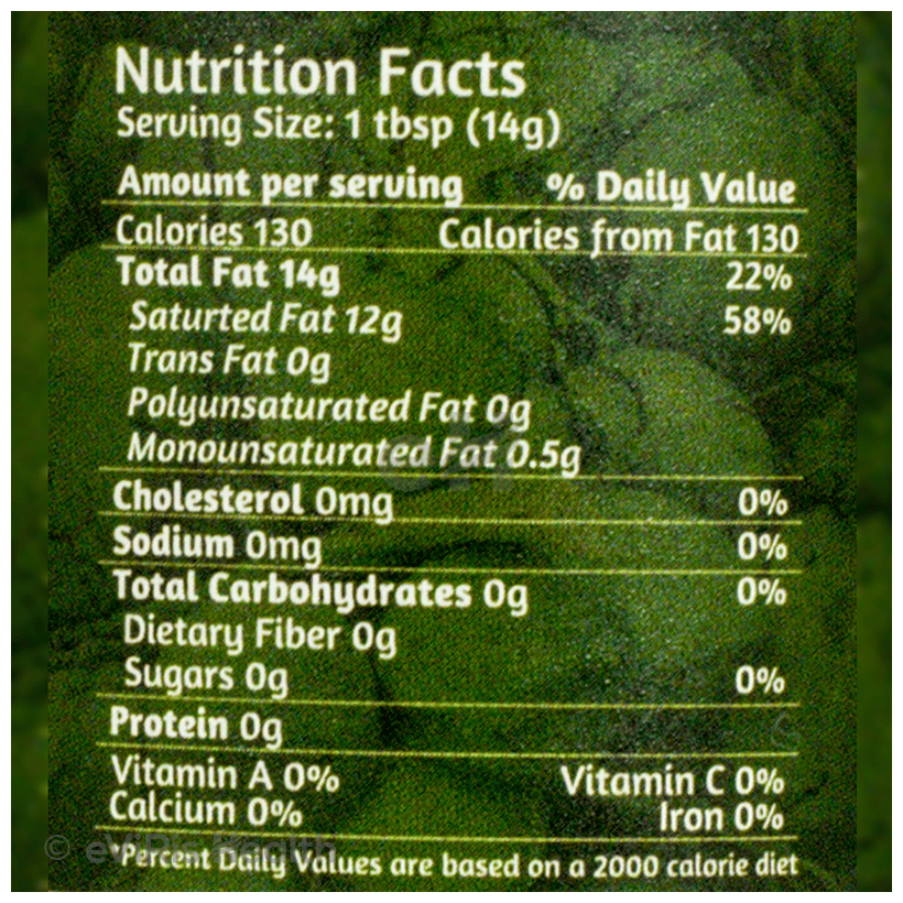 18 Herbs Organics Pure Coconut Oil Edible