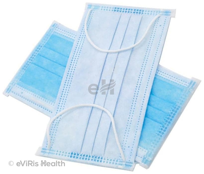 1Mile Blue Universal 3 Ply Disposable Surgical Face Mask with Nose Pin