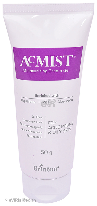 Acmist Moisturising Gel with Squalane, Vitamin E & Aloe Vera | Non-Comedogenic | Derma Care | For Acne Prone & Oily Skin