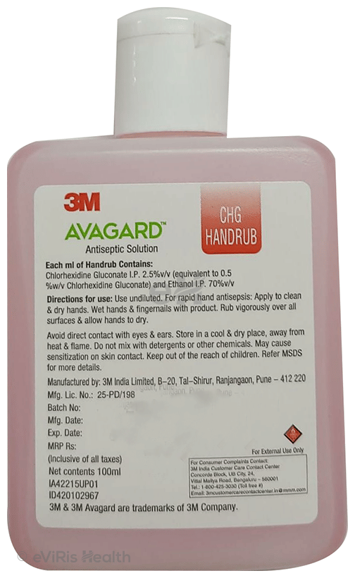 3M Avagard CHG Handrub Hand Sanitizer Antiseptic Solution