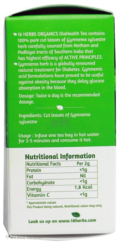 18 Herbs Organics Dia Health Tea Bag (1.25gm Each)