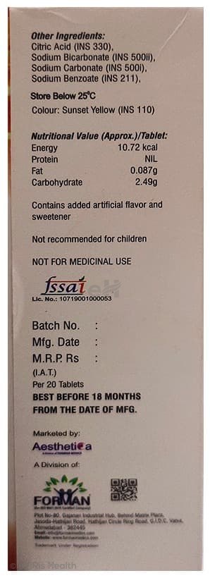 1CZ Sugar Free Effervescent Tablet