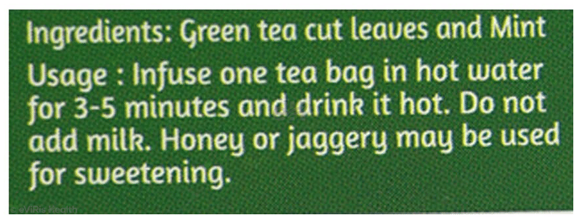 18 Herbs Organics Green Tea Bag (1.25gm Each) with Mint