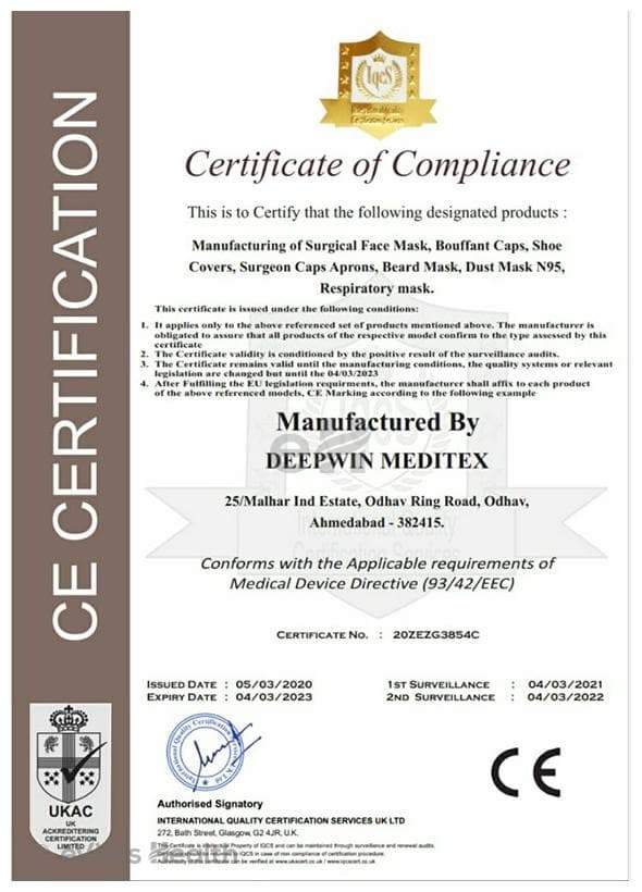 1Mile White N95 5 Layer Mask with Respirator