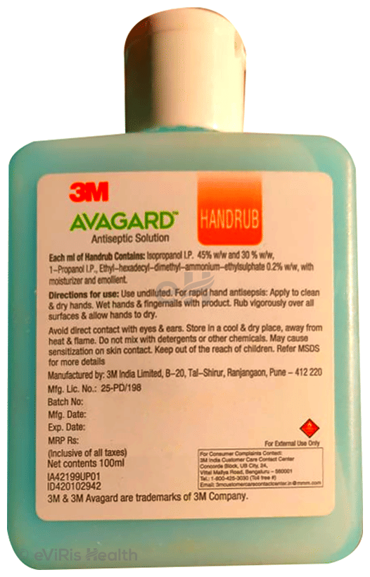 3M Avagard Handrub Hand Sanitizer Antiseptic Solution