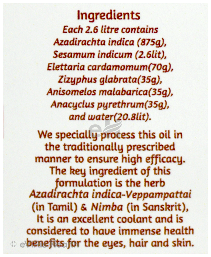 18 Herbs Organics Skin Therapy Oil Veppampattai Thailam
