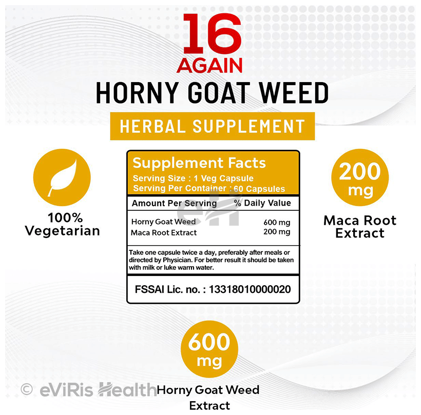 16 Again Horny Goat Weed 800mg Capsule