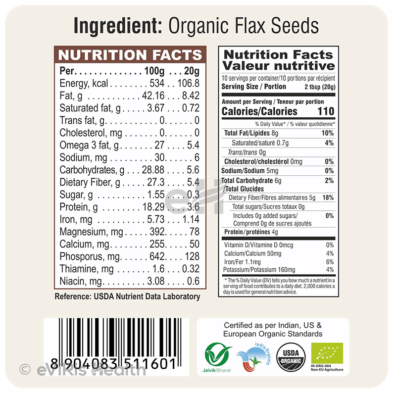 24 Mantra Organic Flax Seeds Gluten Free