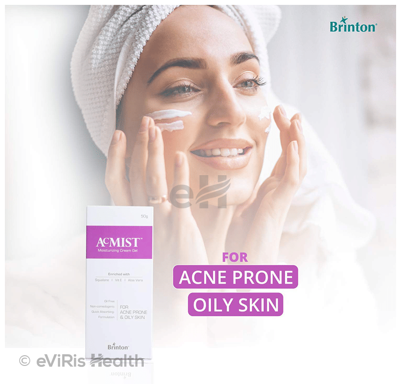 Acmist Moisturising Gel with Squalane, Vitamin E & Aloe Vera | Non-Comedogenic | Derma Care | For Acne Prone & Oily Skin